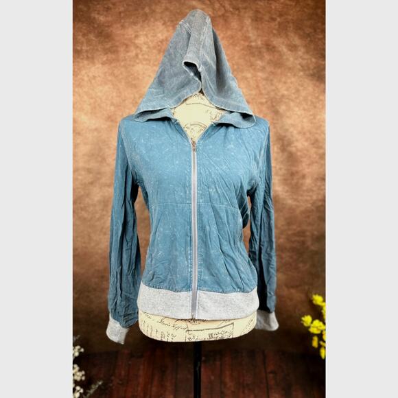 Chaser Coastal Cloth Zip Up Hoodie Jacket - Vintage Blue - size S - Picture 2 of 14